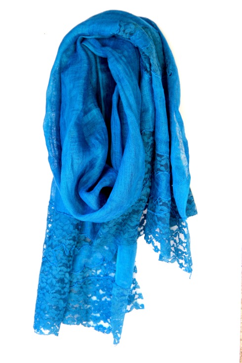 lace scarf blue