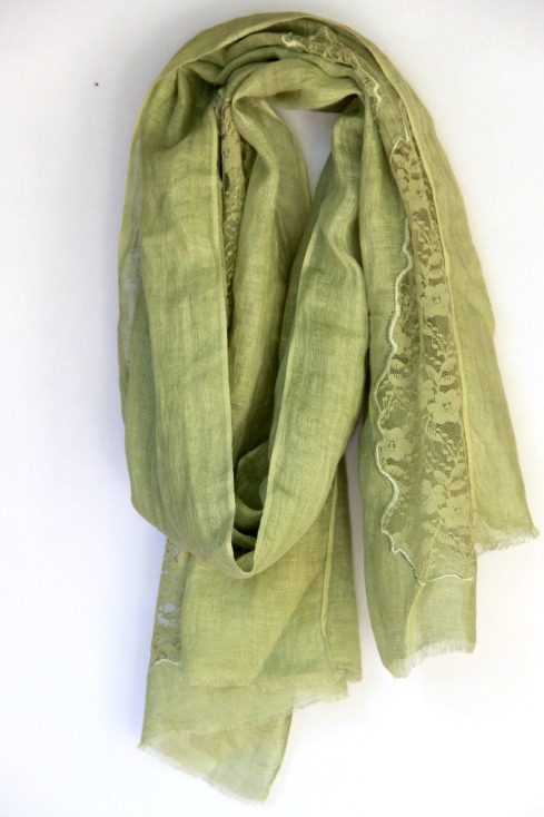lace scarf in green