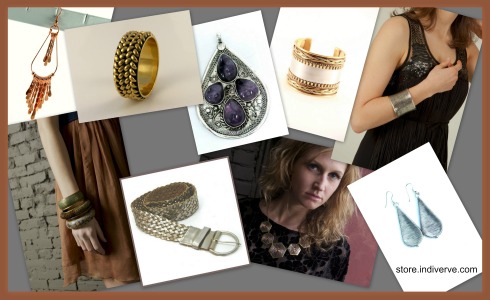 metallic jewelry and accessories