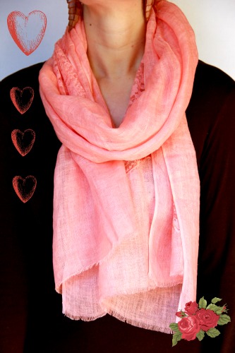 pink lace scarf